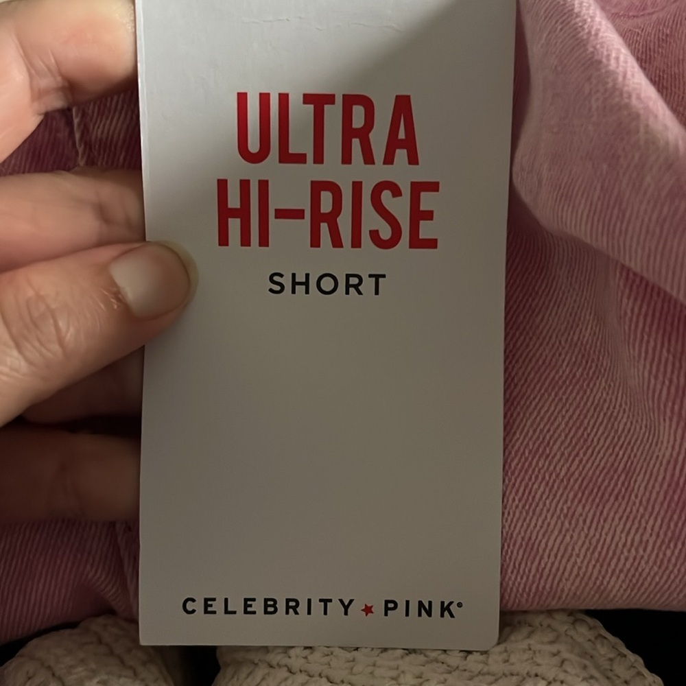 ULTRA HI-RISE JEANS SHORTS PINK sz 21/35 sz18 - Picture 5 of 7